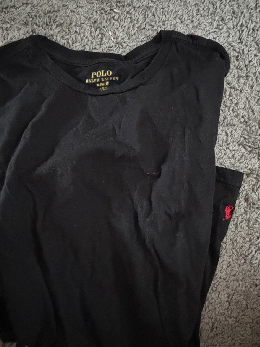 Polo by Ralph Lauren Black Tee with Red Pony Embroidery